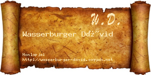 Wasserburger Dávid névjegykártya