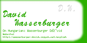 david wasserburger business card